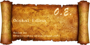 Ocskai Edina névjegykártya